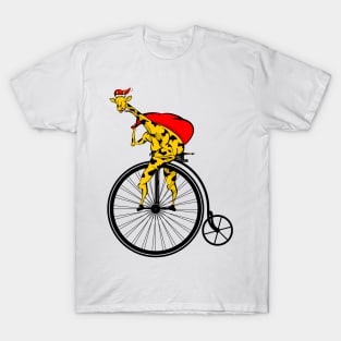 Funny Giraffe Santa Claus T-Shirt